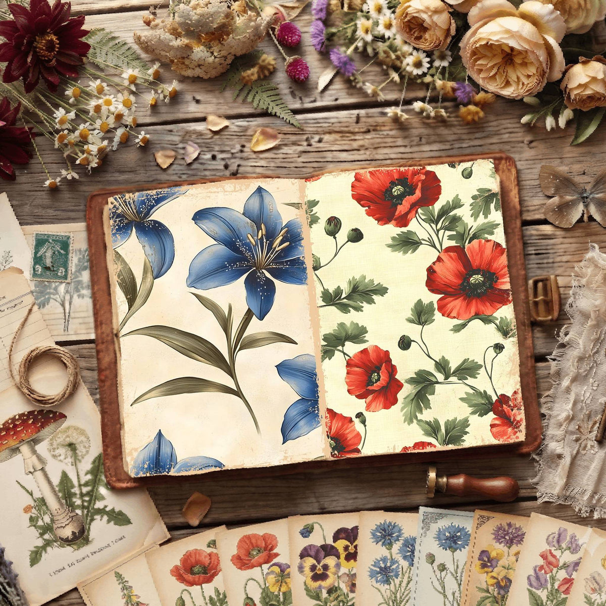 Floral Illustrations Digital Papers
