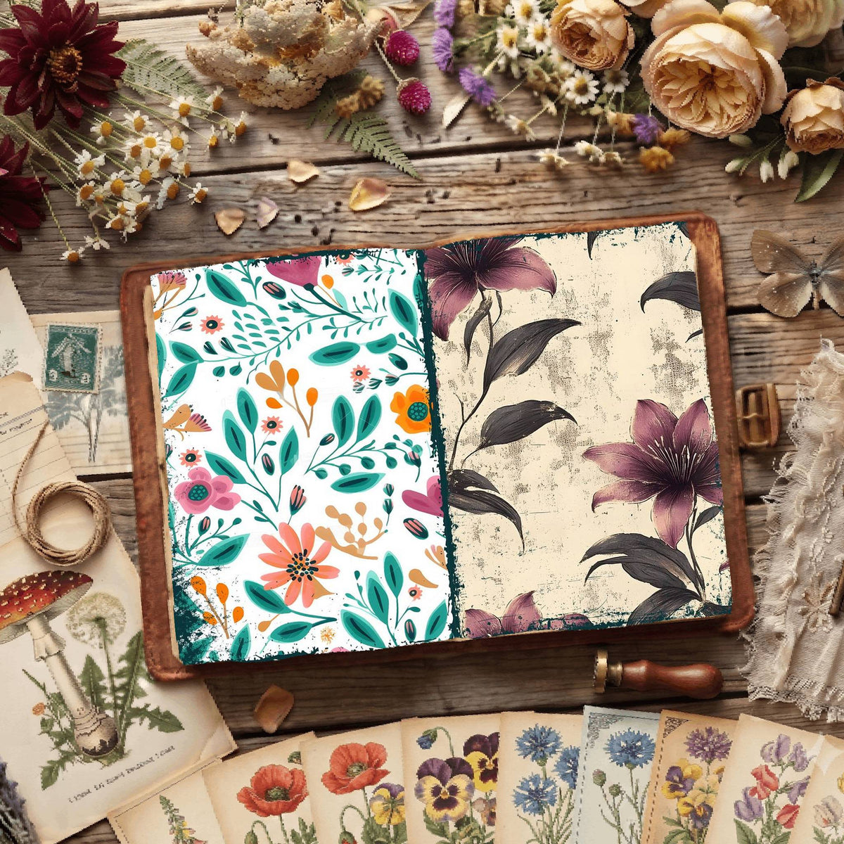 Floral Digital Papers