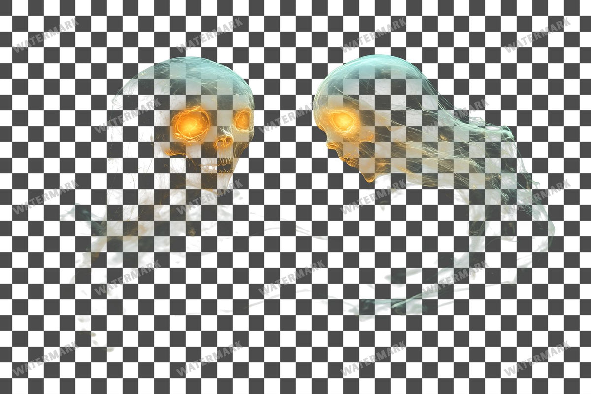 Ghostly Apparitions PNG overlay on a transparent checkered background, preview 33