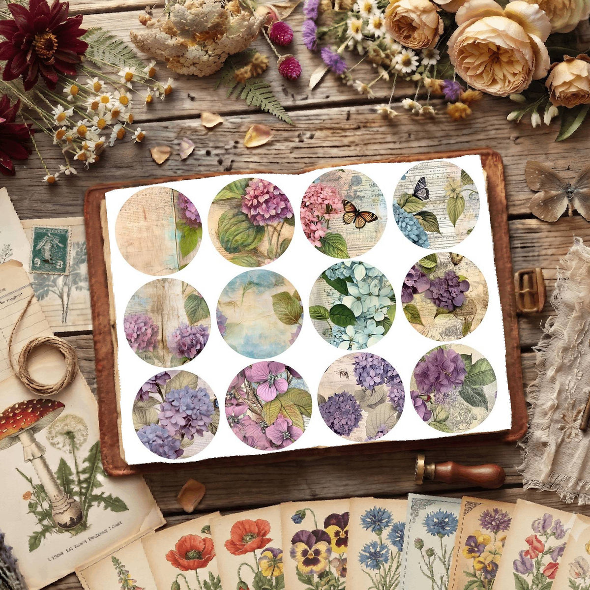 Hydrangea Flower Digital Papers