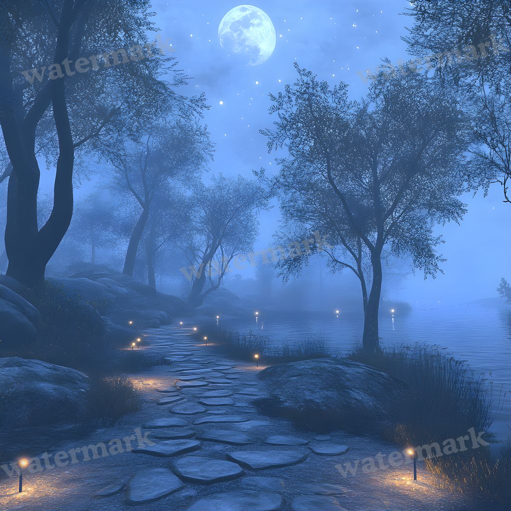 Moonlit Clearing Backdrop Images