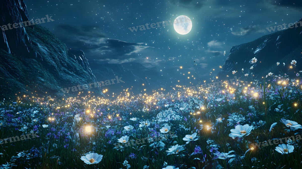 Moonlit Meadow Backdrop Images