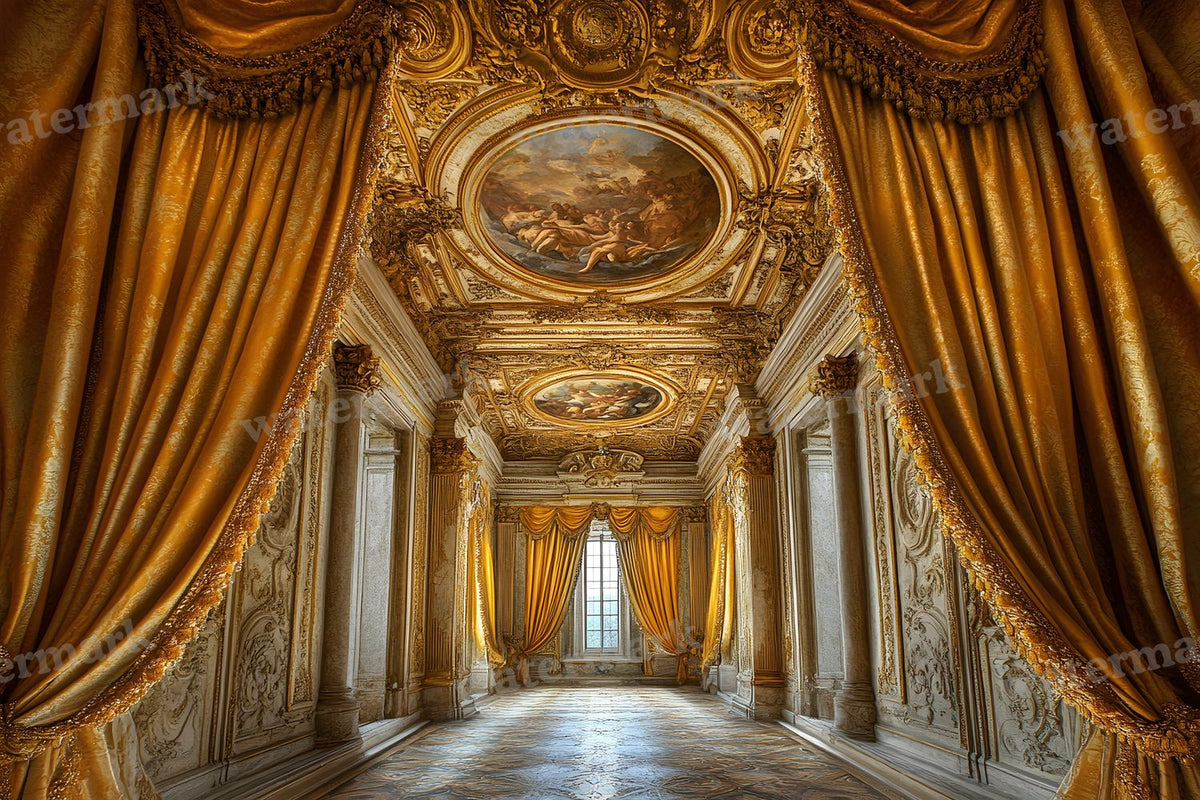 Baroque Regal Fresco digital photo backdrop for photo editing, preview 33