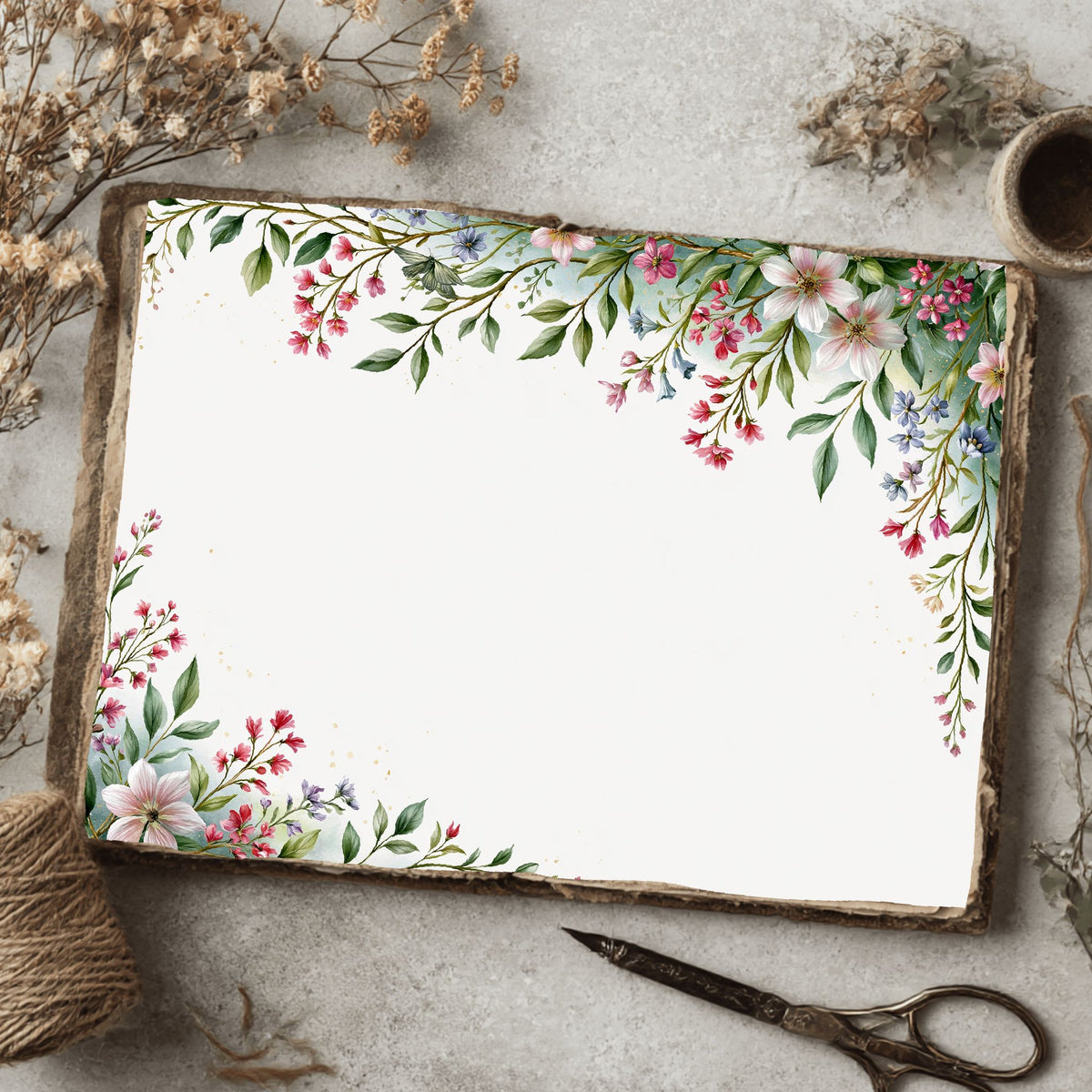 Delicate Botanical Border Frame