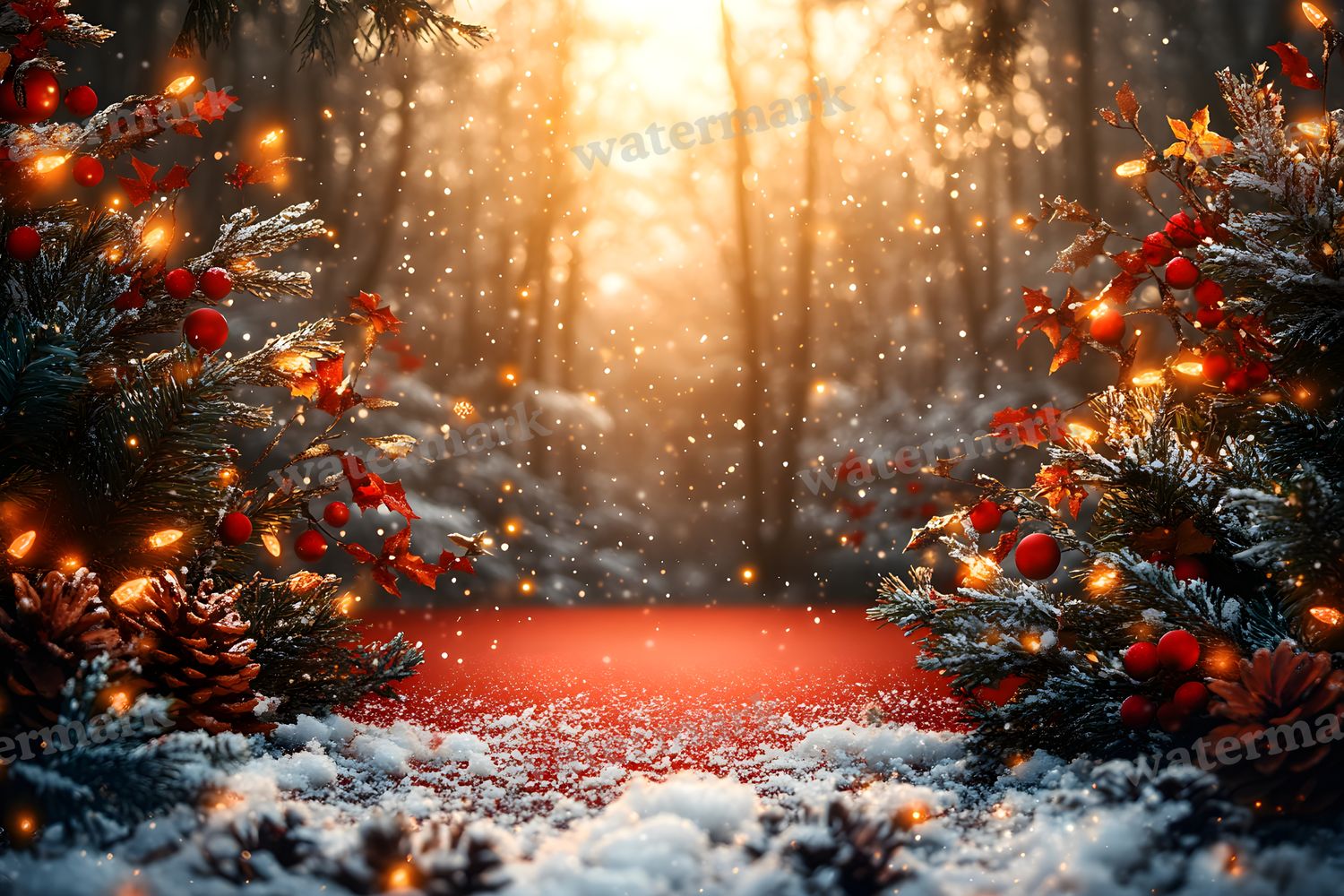 Red Christmas Backdrop Images