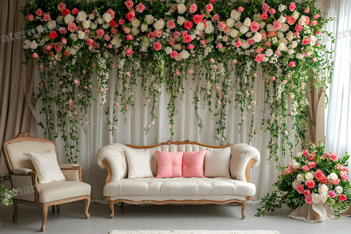 Romantic Rose Garden digital photo backdrop for photo editing, preview 33