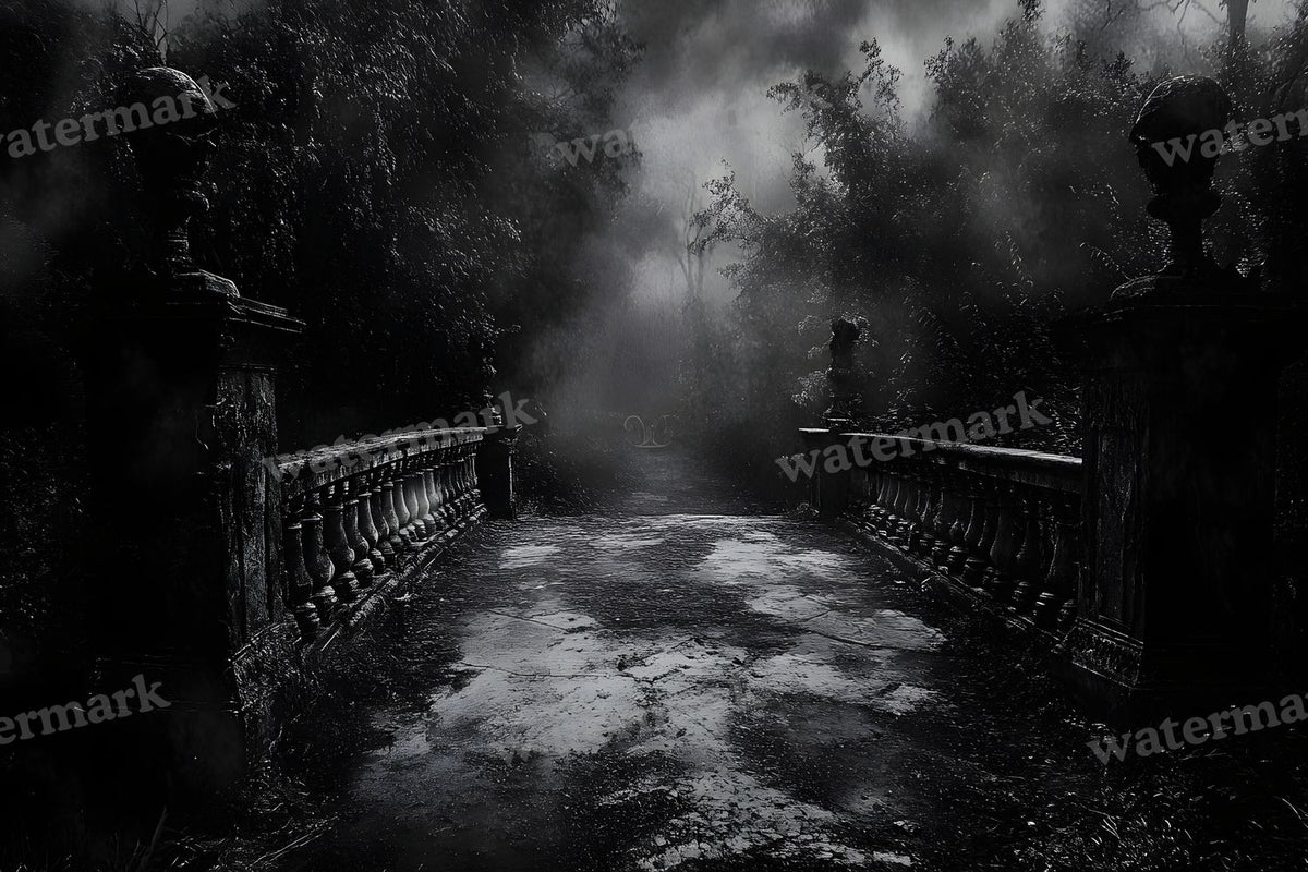 Spooky Forest digital photo backdrop for photo editing, preview 33