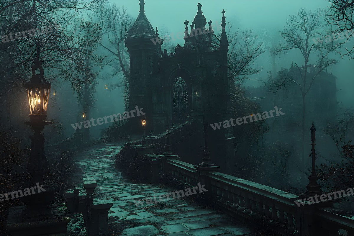 Spooky Forest digital photo backdrop for photo editing, preview 33