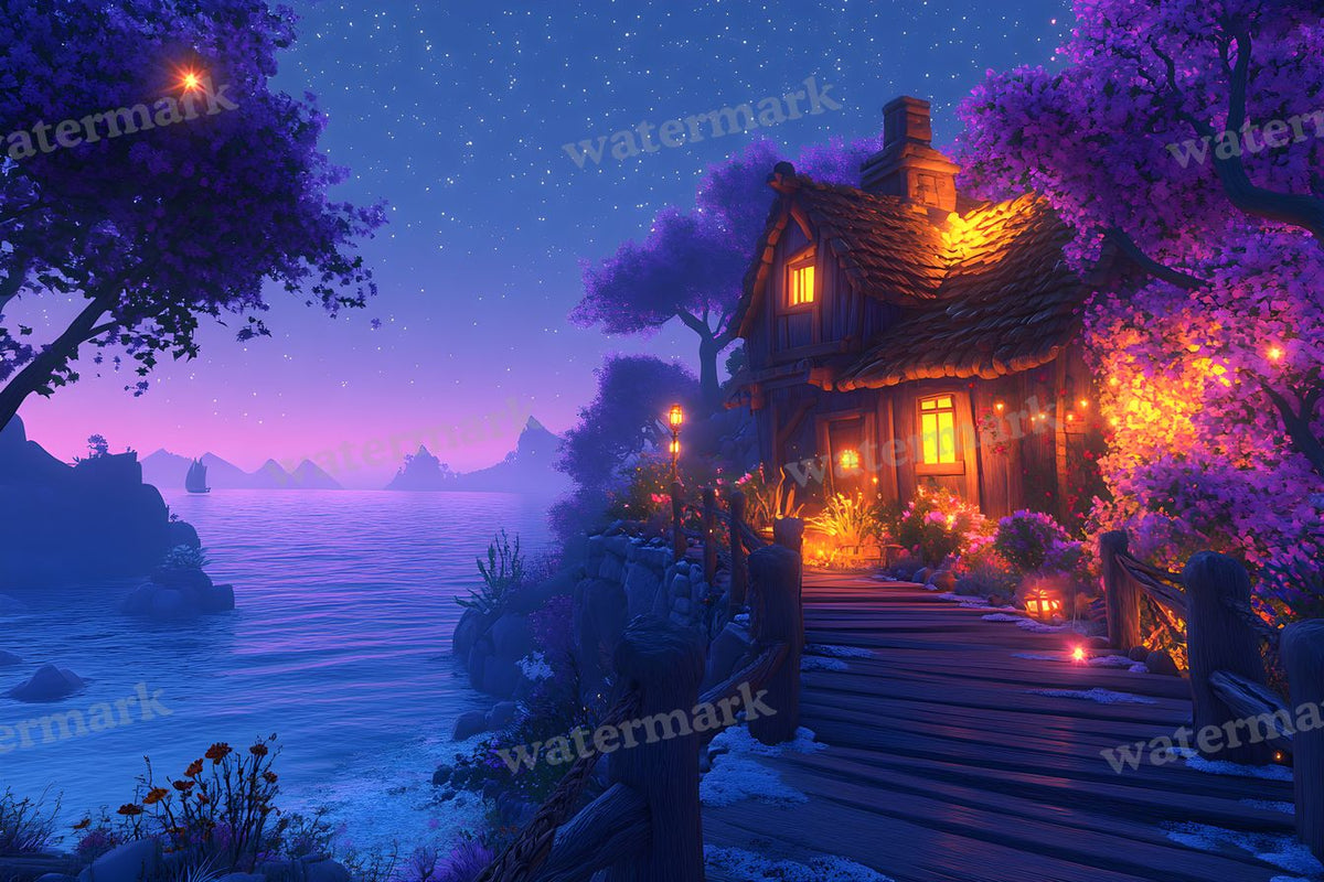 Starry Night digital photo backdrop for photo editing, preview 33