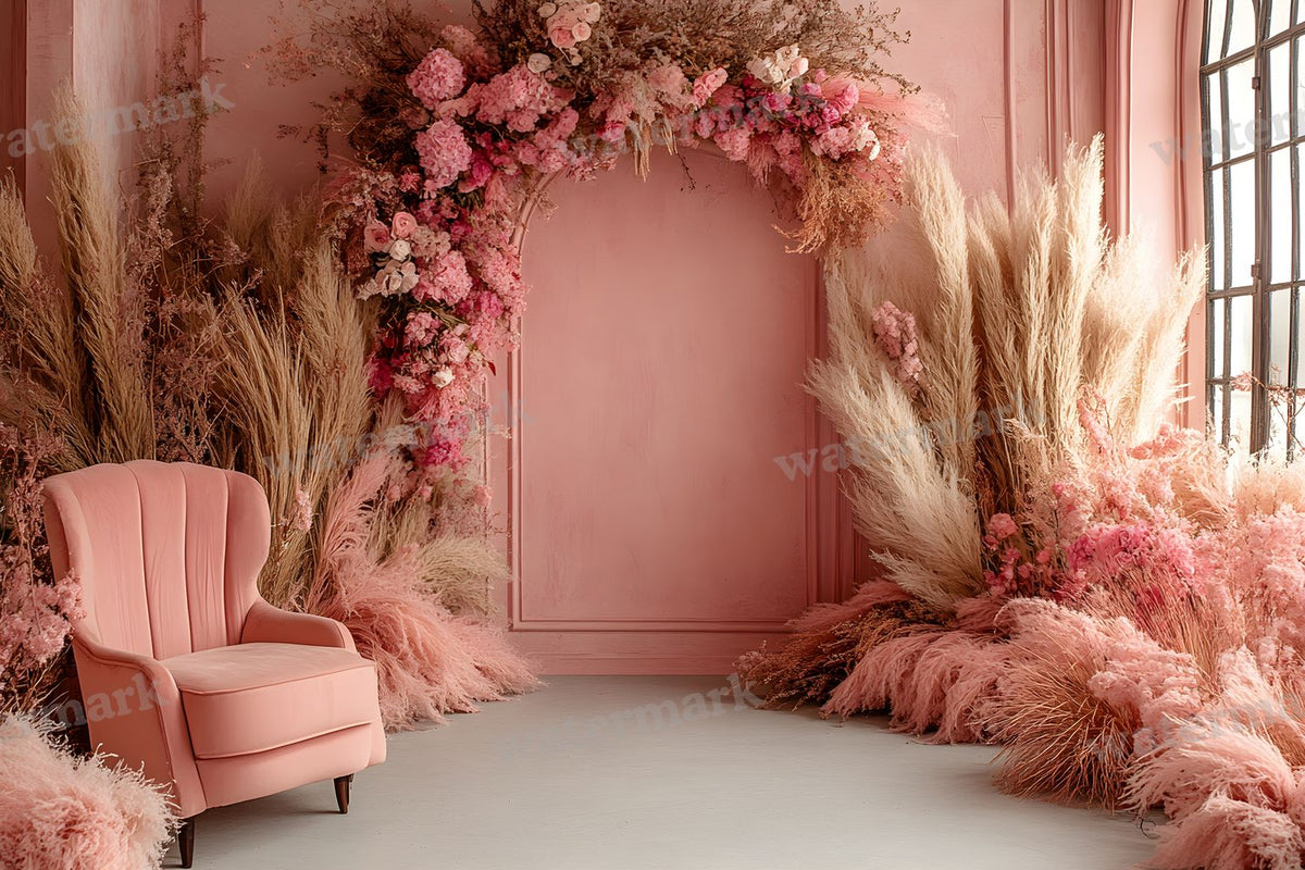 Boho Pink Arch Backdrop Images
