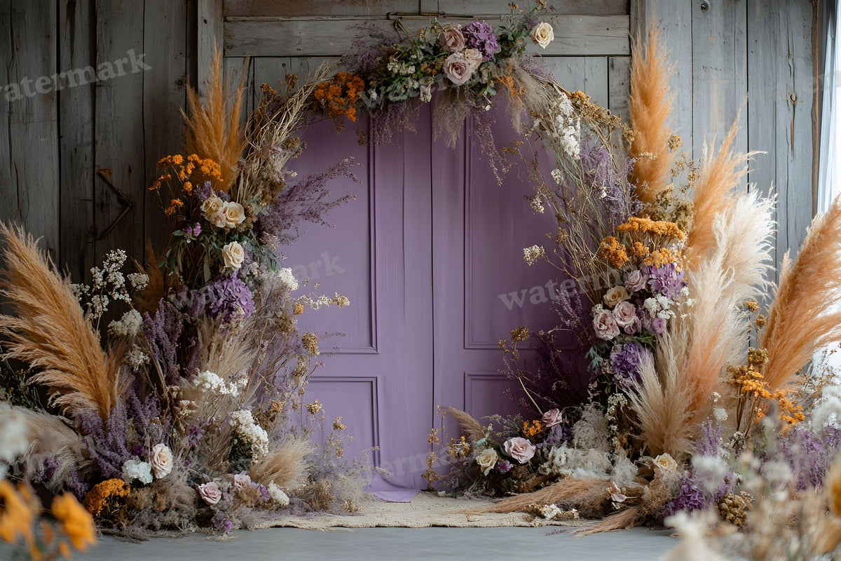 Boho Purple Arch Backdrop Images