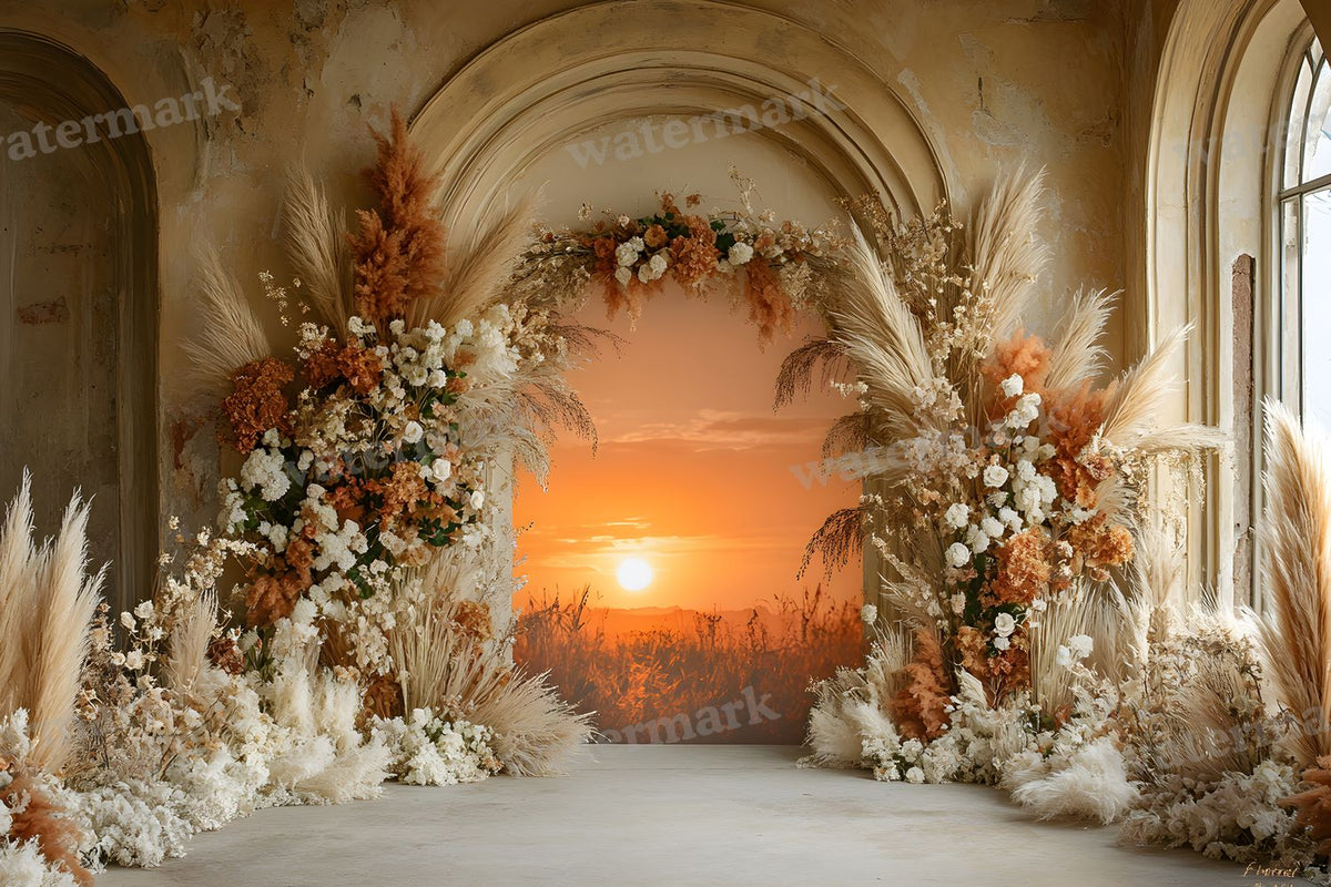 Boho Sunset Arch Backdrop Images
