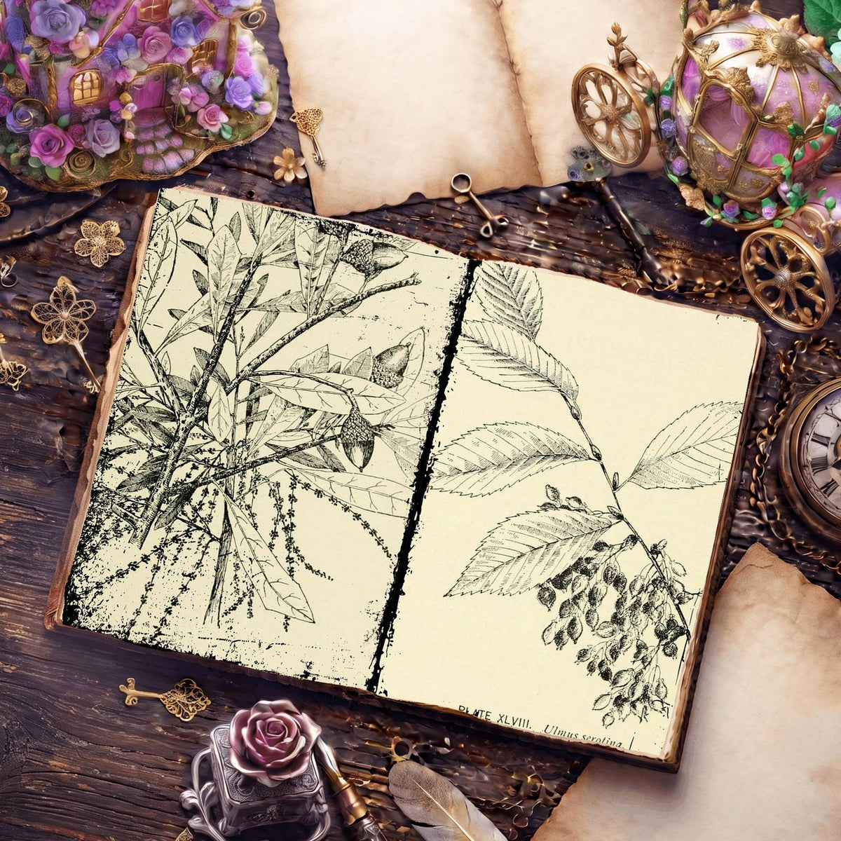 Botanical Sketches Digital Papers