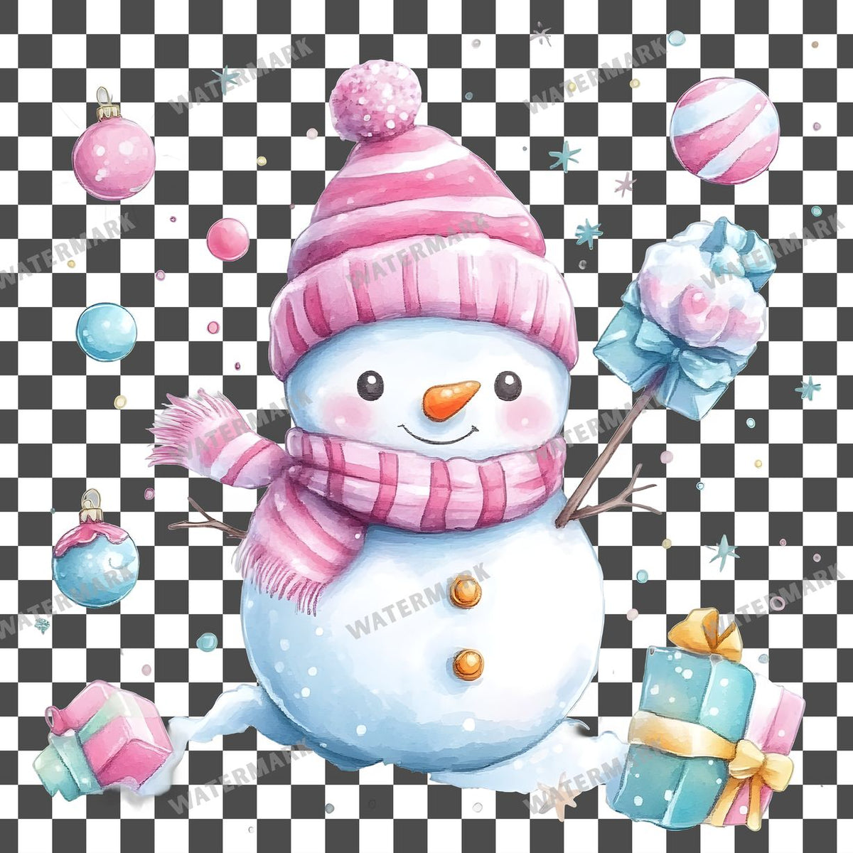 Christmas Kawaii Style Clipart Pngs