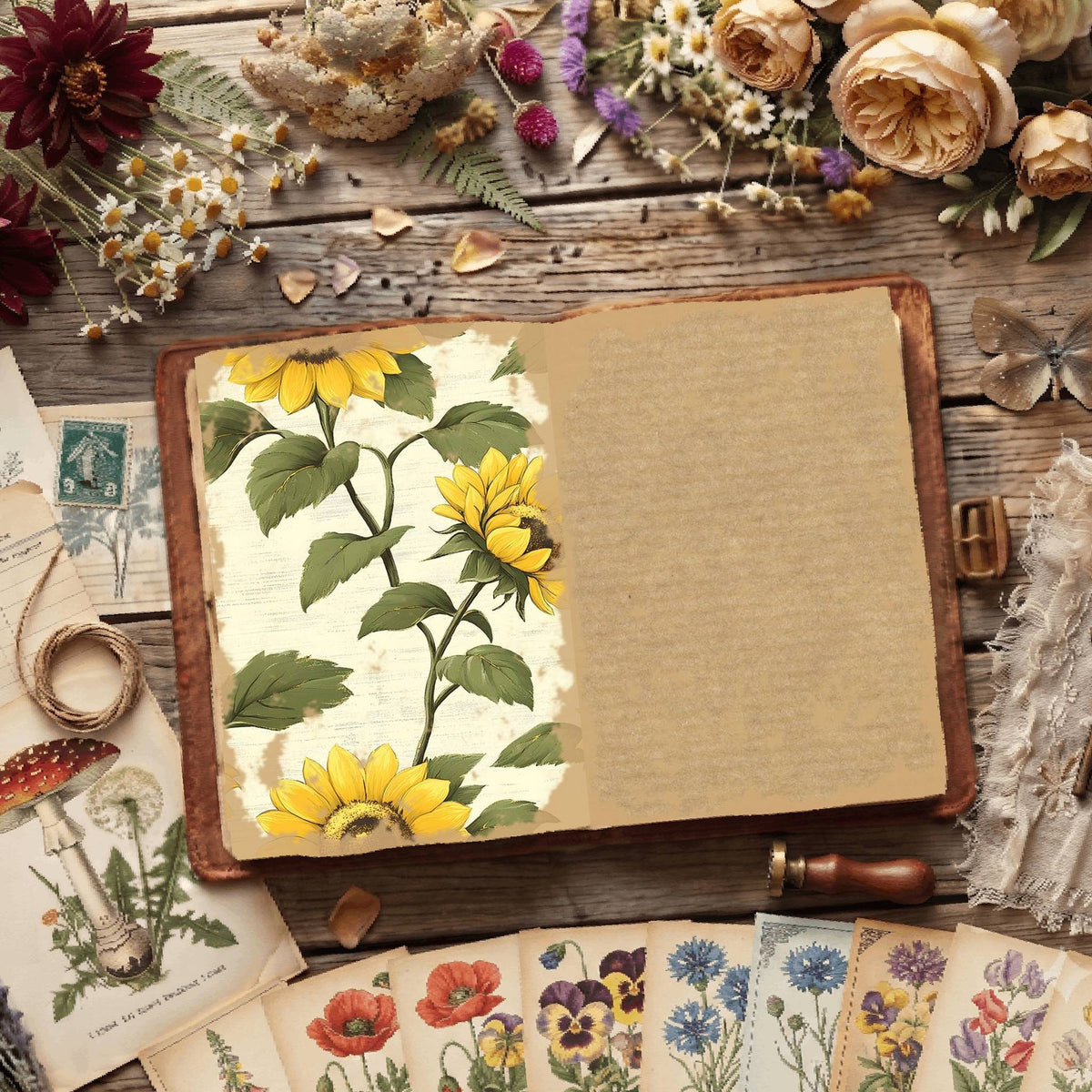 Floral Illustrations Digital Papers