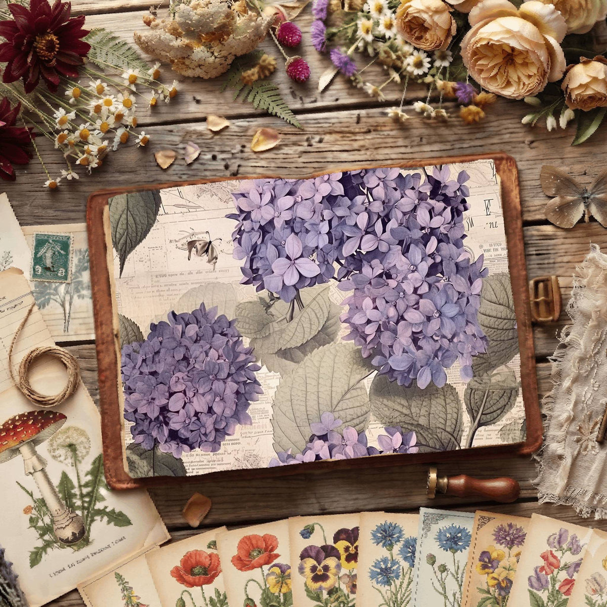 Hydrangea Flower Digital Papers