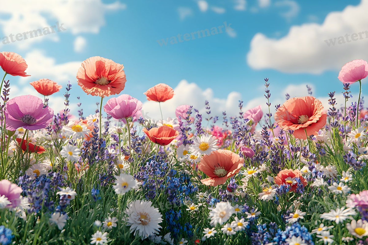 Meadow Bliss digital photo backdrop for photo editing, preview 33