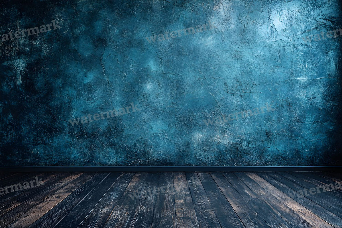 Vintage Textured Wall Midnight Blue digital photo backdrop for photo editing, preview 33