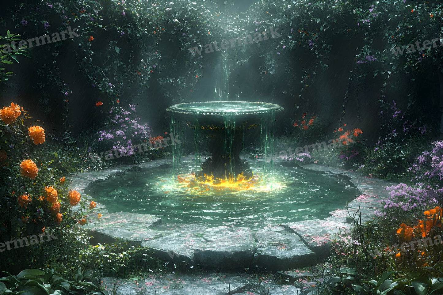 Witchs Eerie Garden Backdrop Images