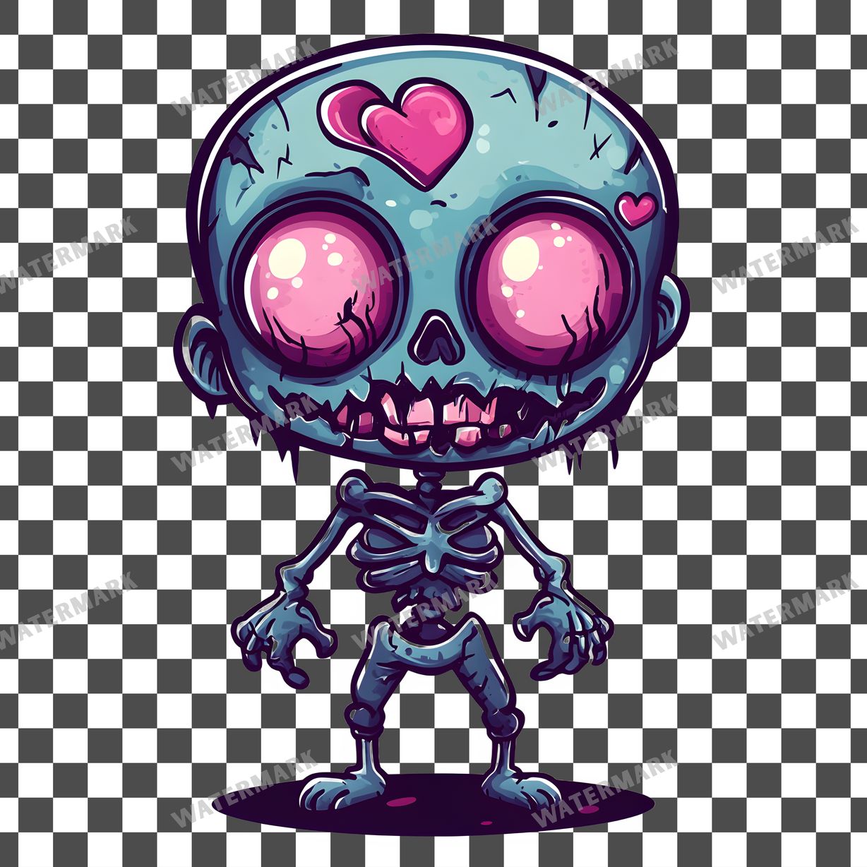 Zombie Kawaii Style Clipart Pngs