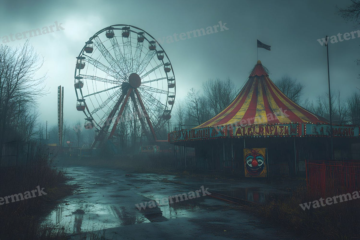 Abandoned Carnival Spooky Backdrop Images
