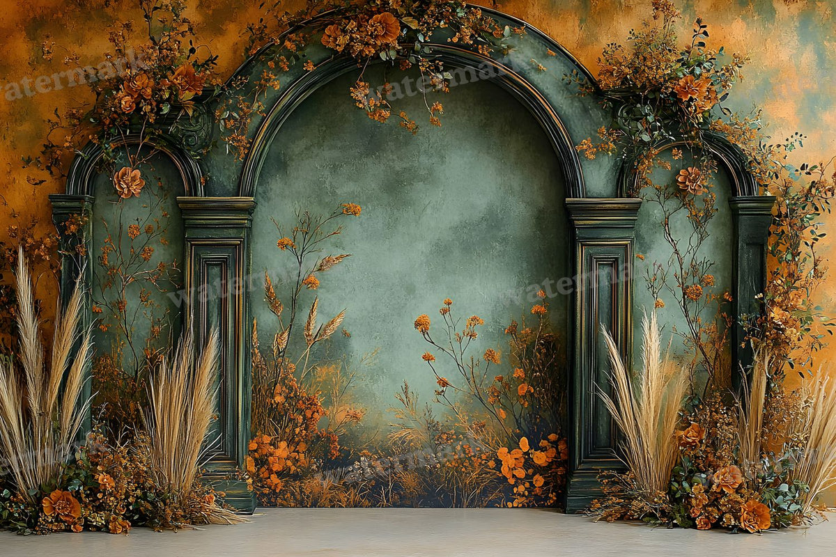 Boho Olive Arch Backdrop Images