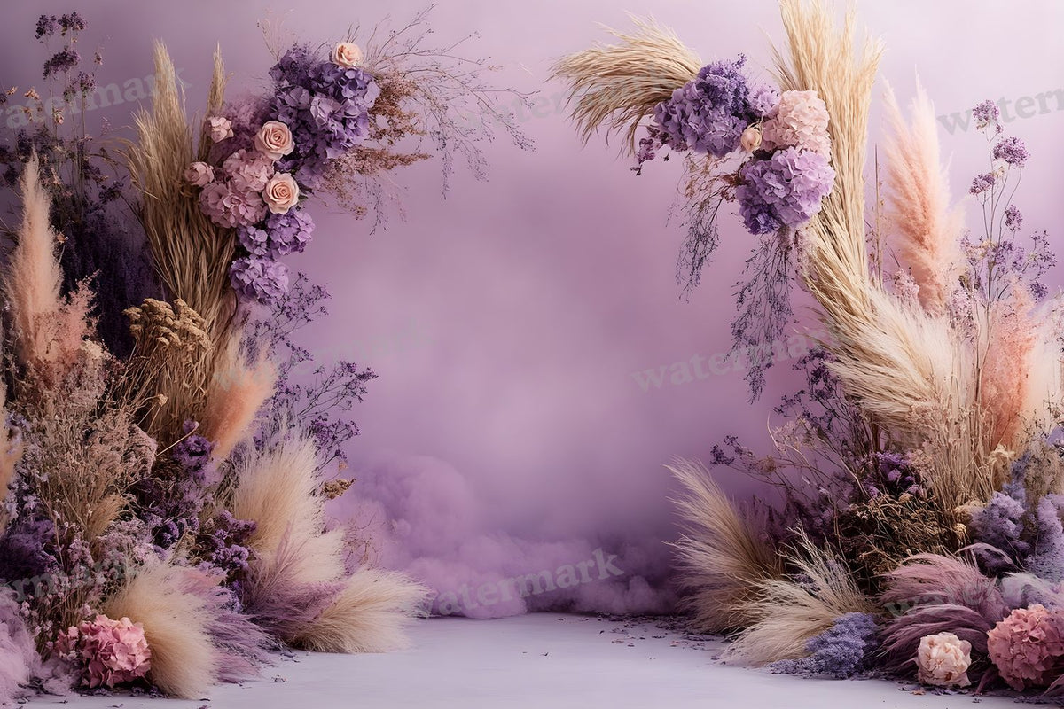 Boho Purple Arch Backdrop Images