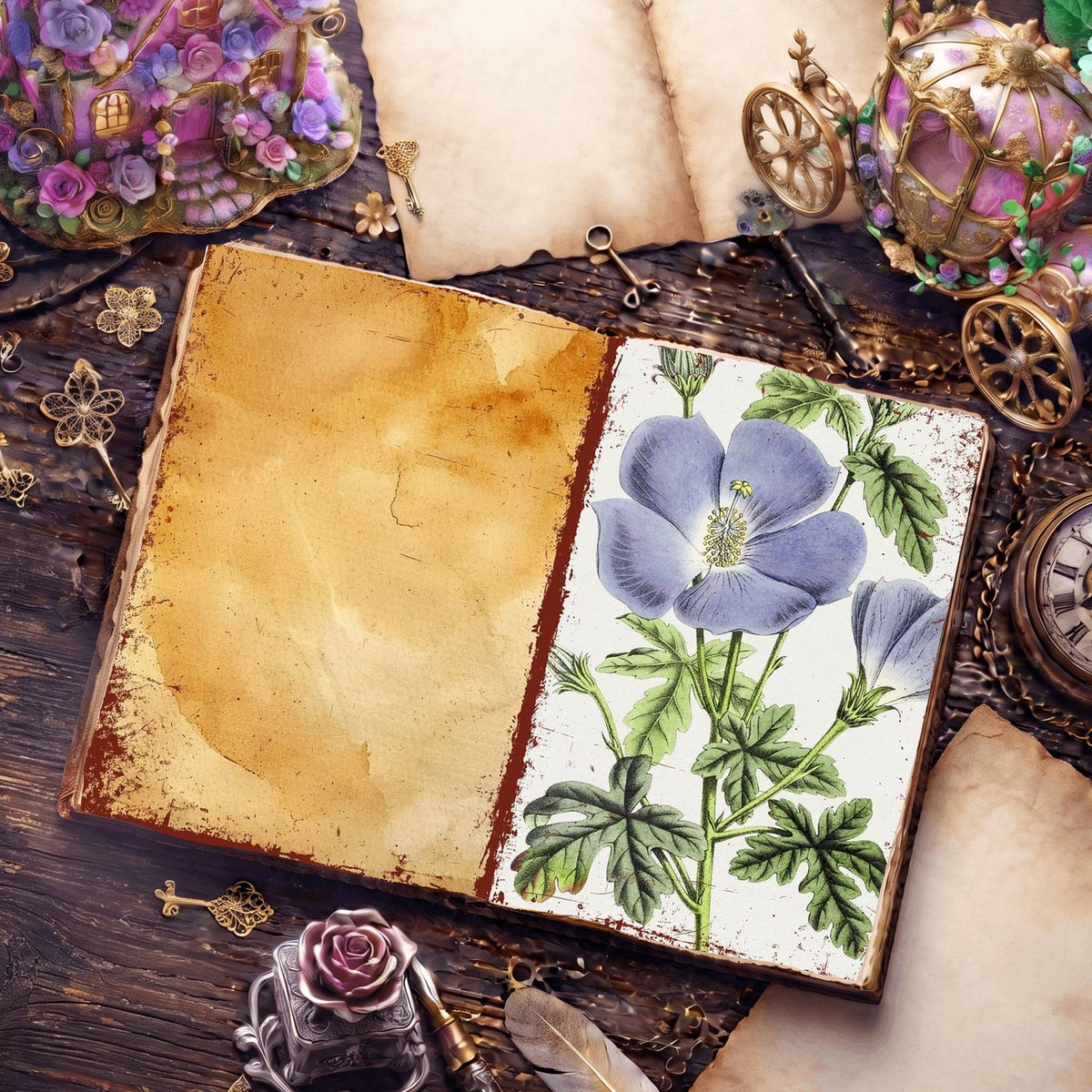 Botanical Illustrations Digital Papers