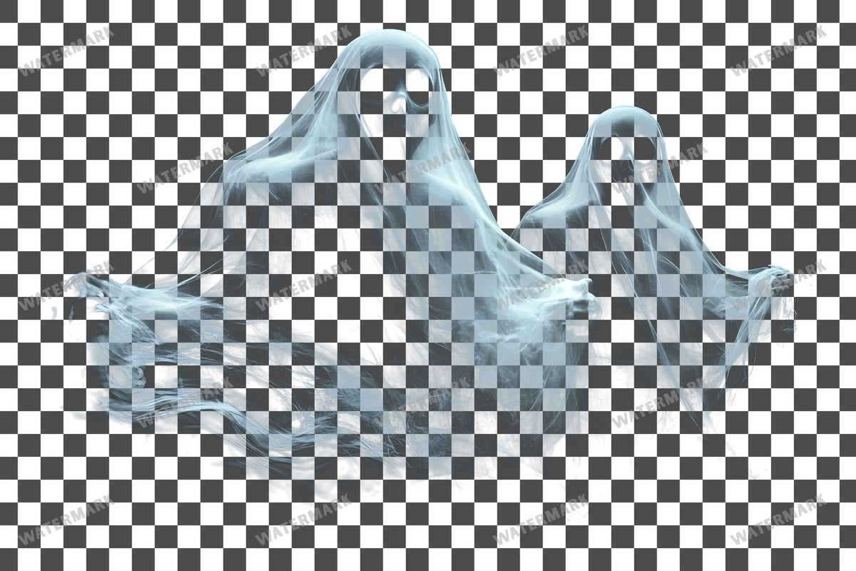 Ghostly Apparitions PNG overlay on a transparent checkered background, preview 35