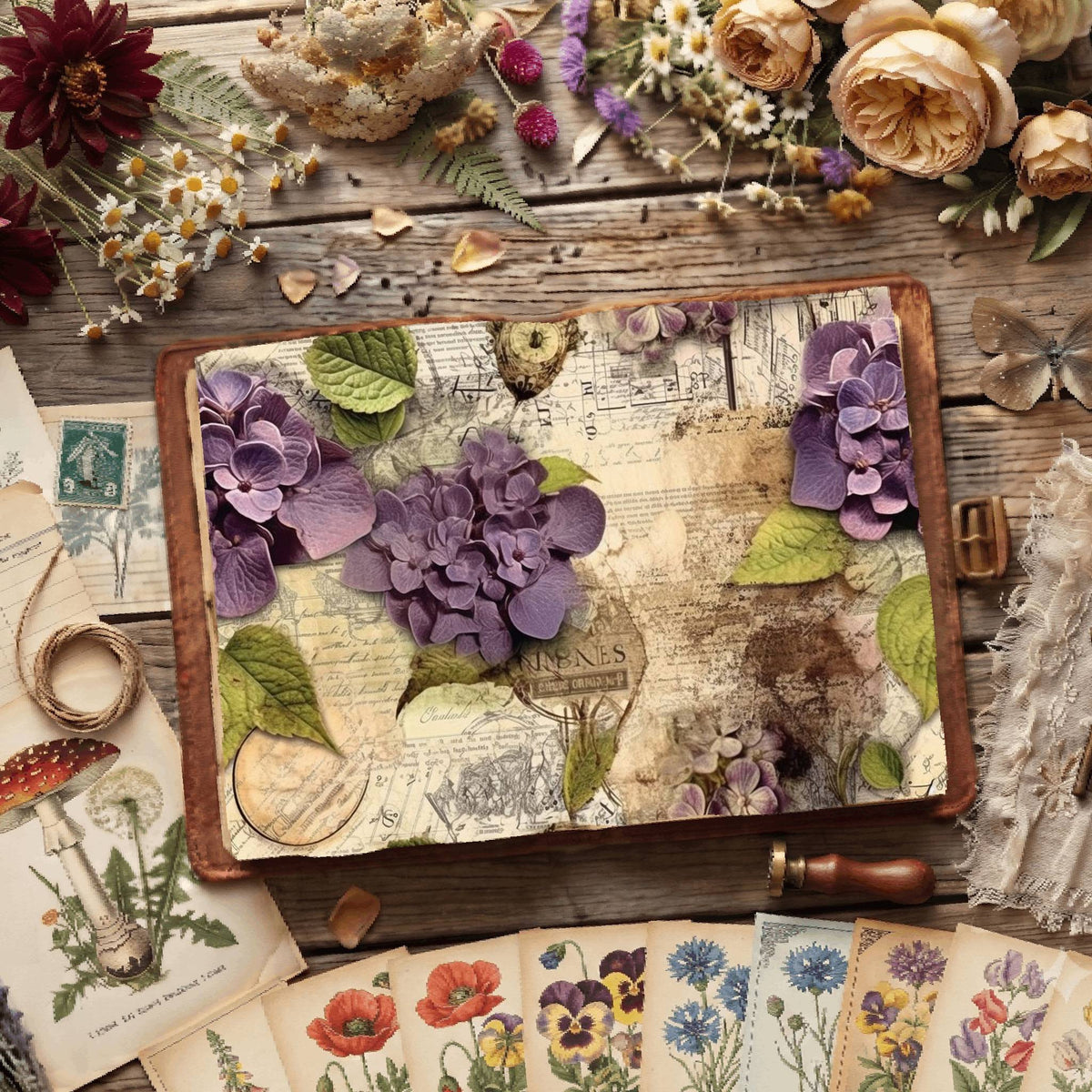 Hydrangea Flower Digital Papers