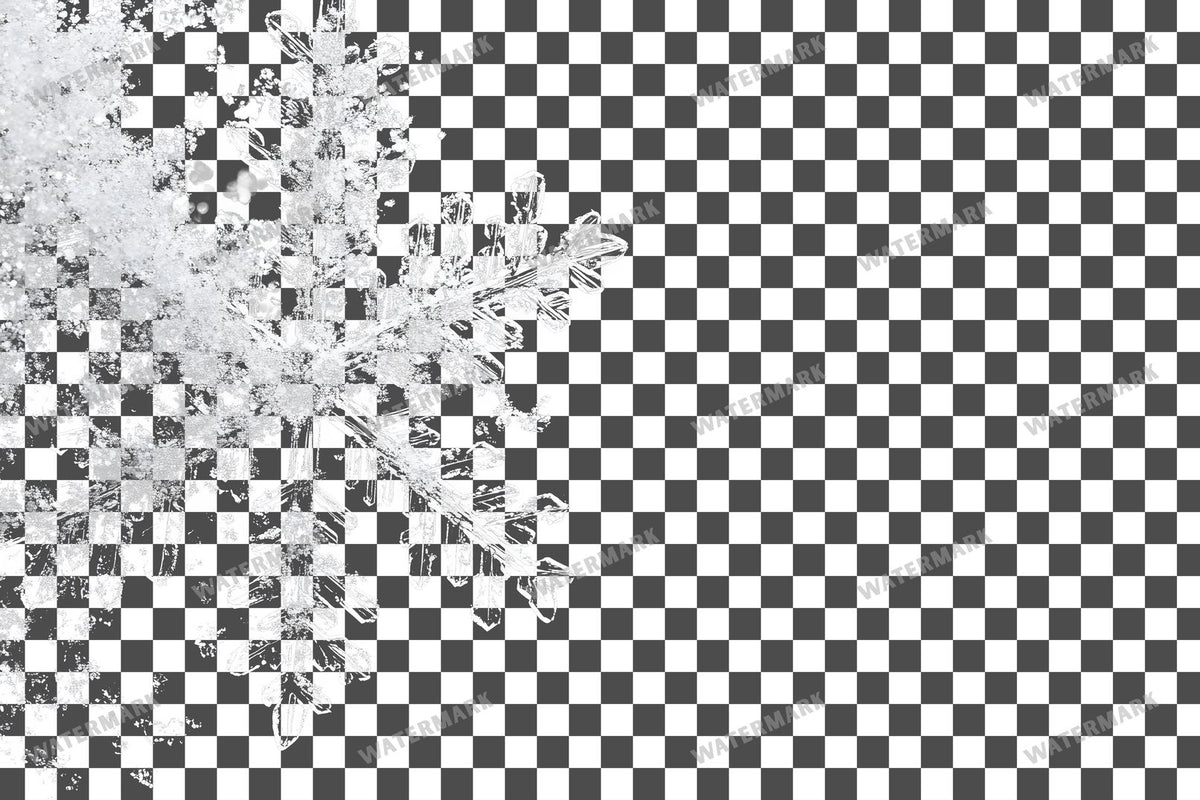 Large Snowflake Single Large Flake PNG overlay on a transparent checkered background, preview 35
