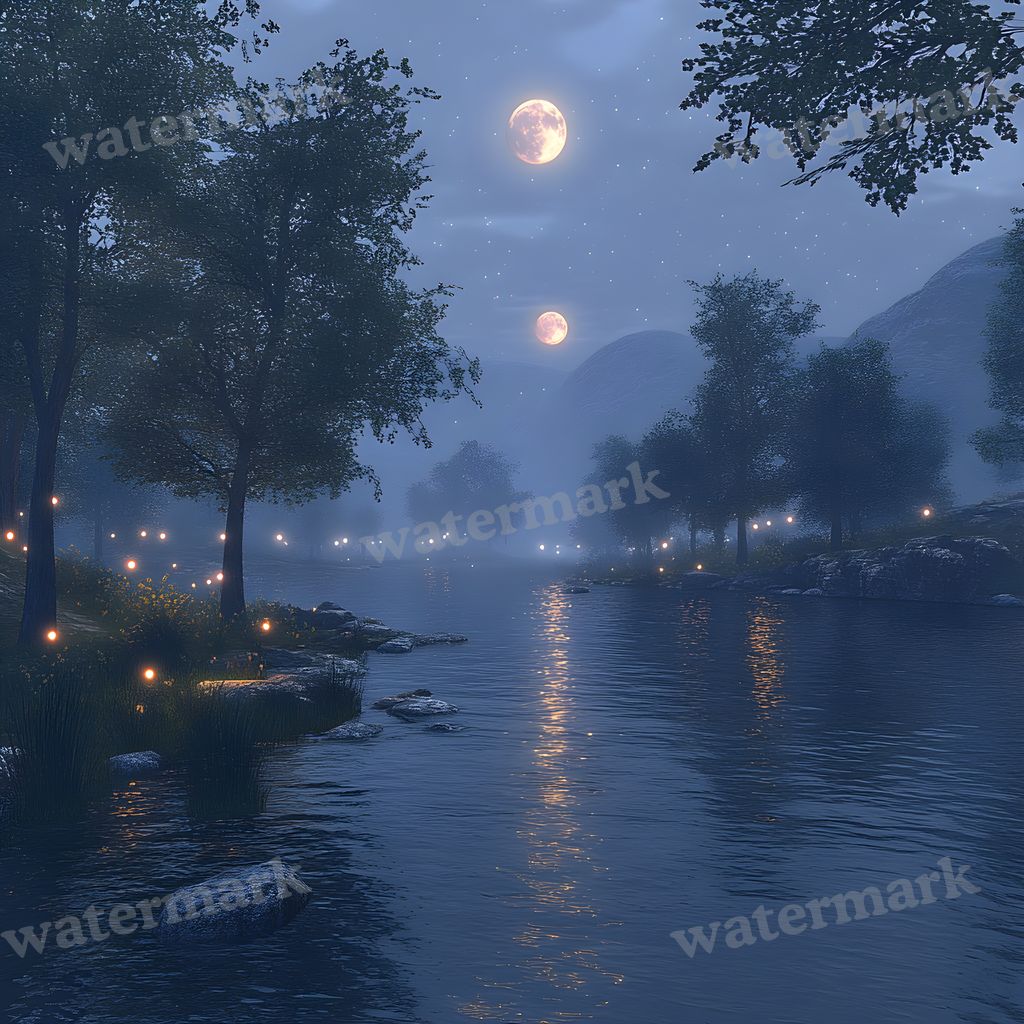 Moonlit Clearing Backdrop Images