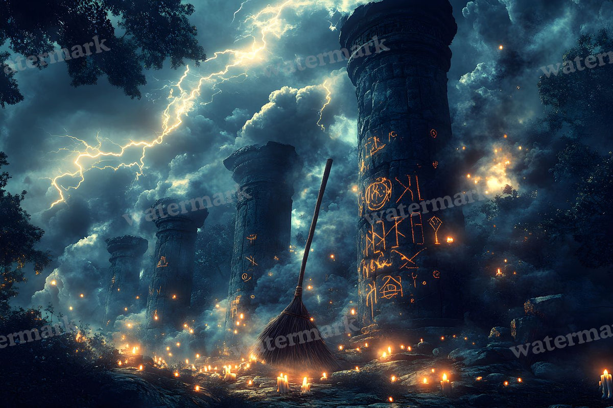 Witch Broomstick Backdrop Images