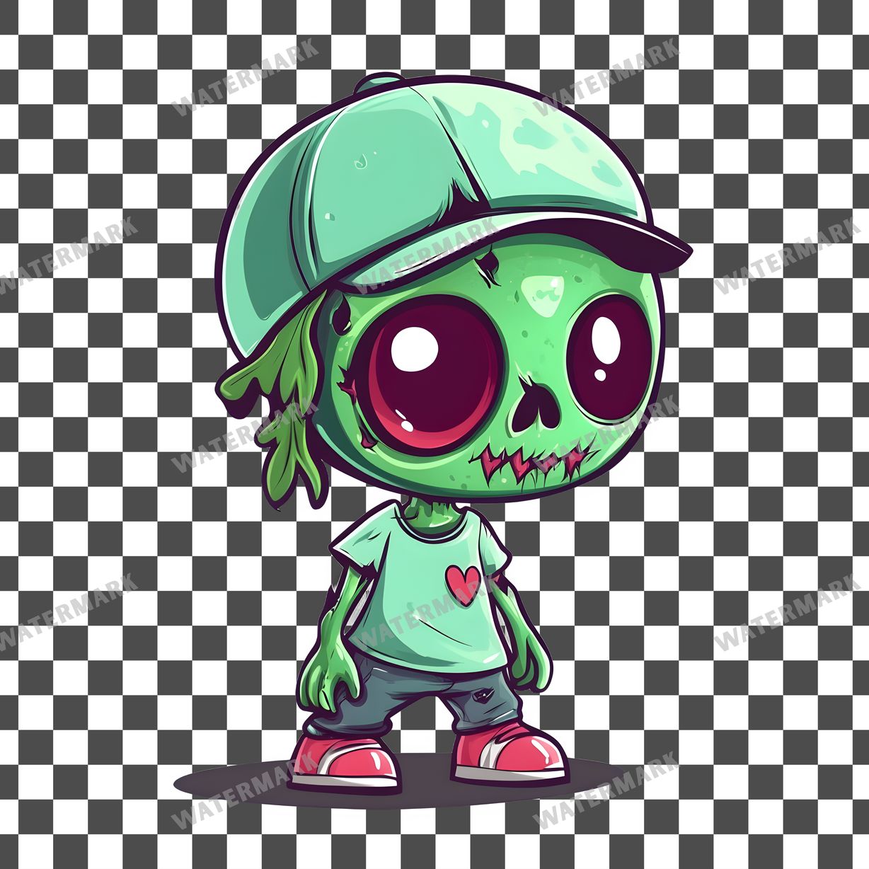Zombie Kawaii Style Clipart Pngs