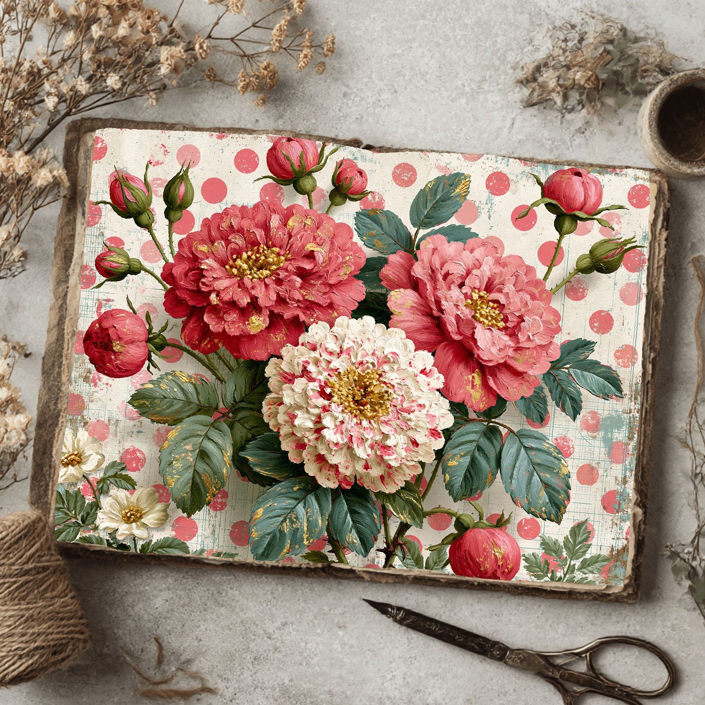 Pink & Gold Shabby Chic Journal Paper