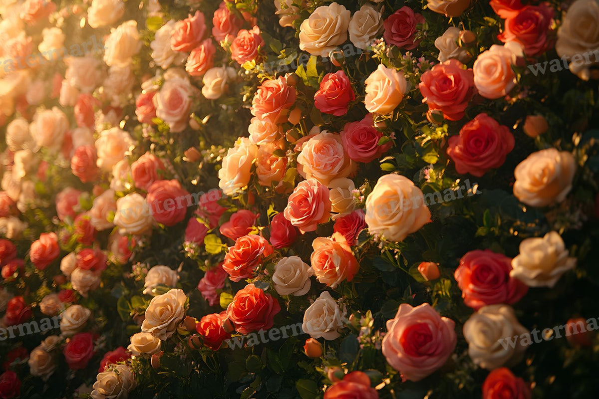 Romantic Rose Garden digital photo backdrop for photo editing, preview 35