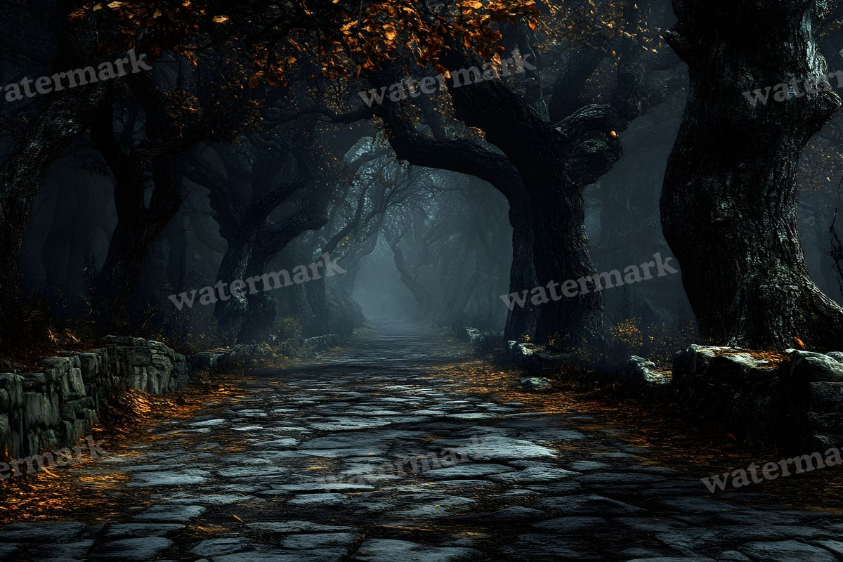 Spooky Forest digital photo backdrop for photo editing, preview 35