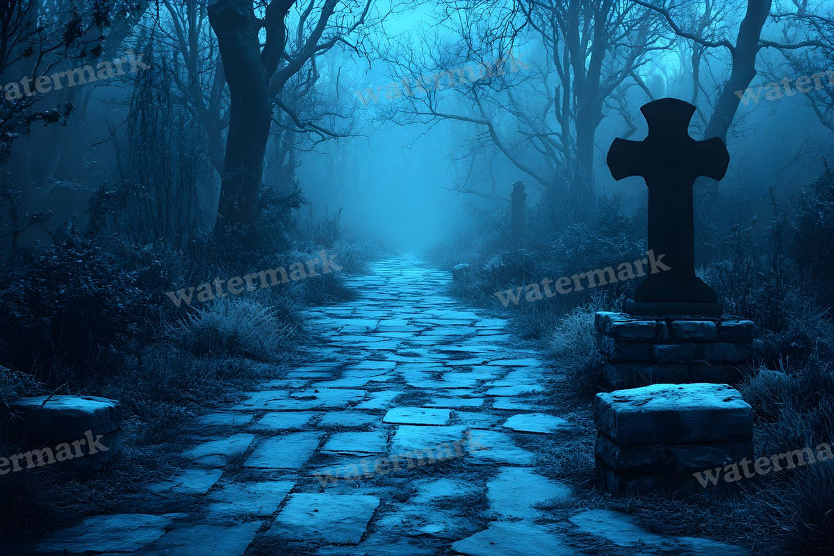 Spooky Forest digital photo backdrop for photo editing, preview 35