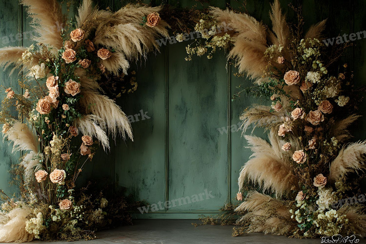 Boho Olive Arch Backdrop Images