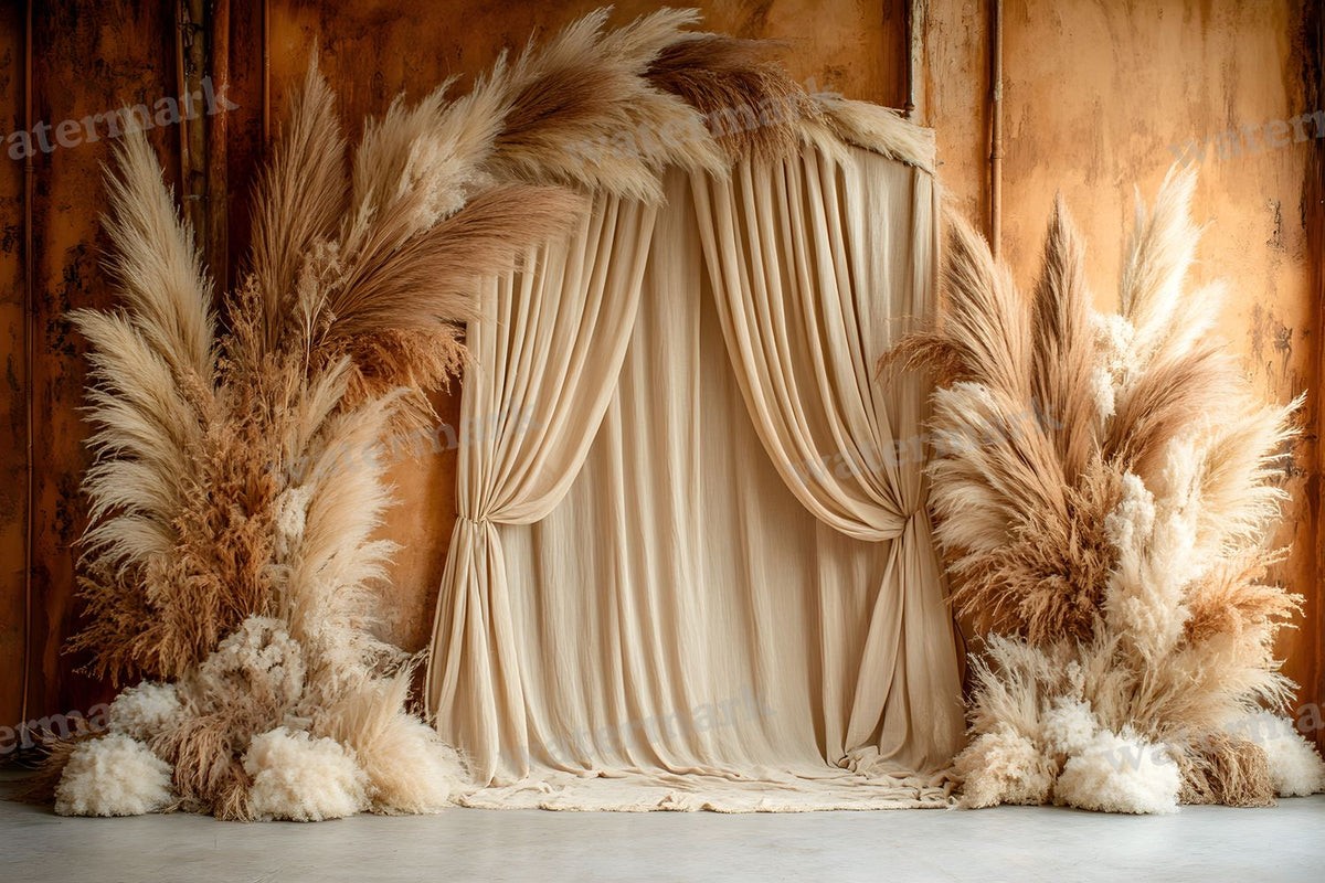 Boho Pampaarch Backdrop Images