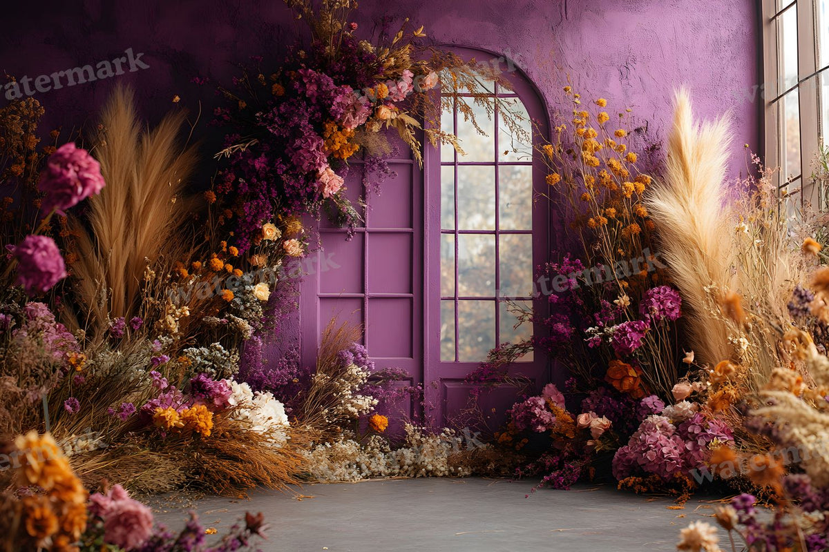 Boho Purple Arch Backdrop Images