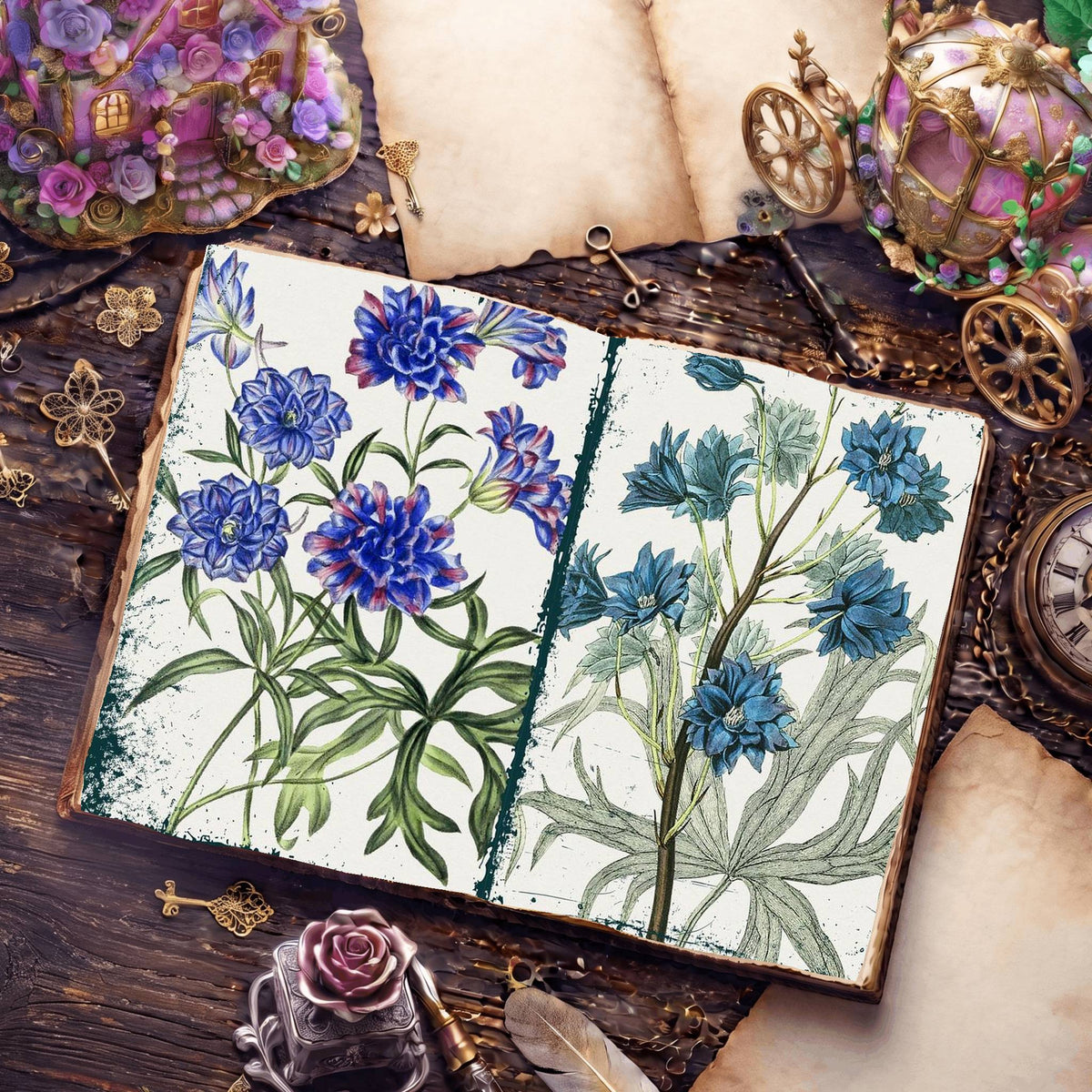 Botanical Illustrations Digital Papers