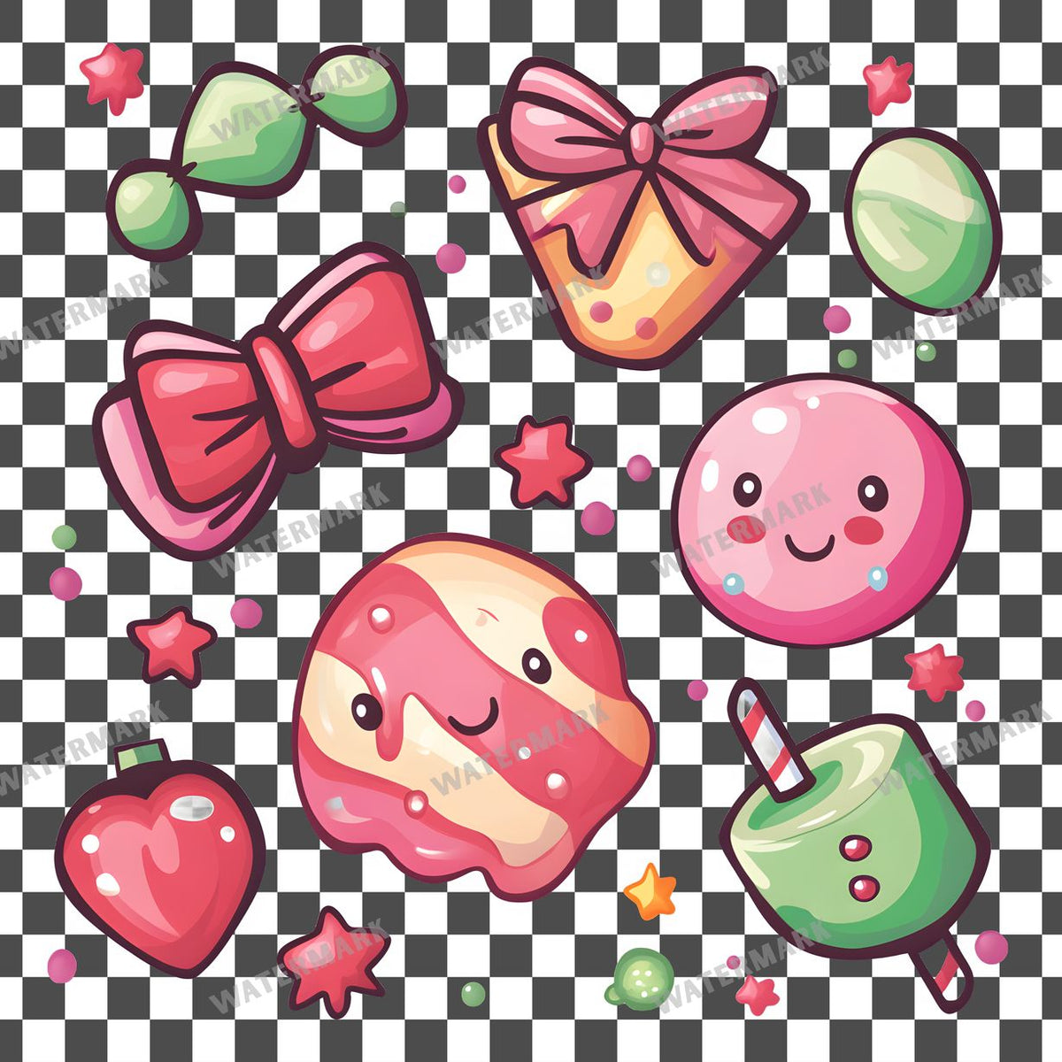 Christmas Kawaii Style Clipart Pngs