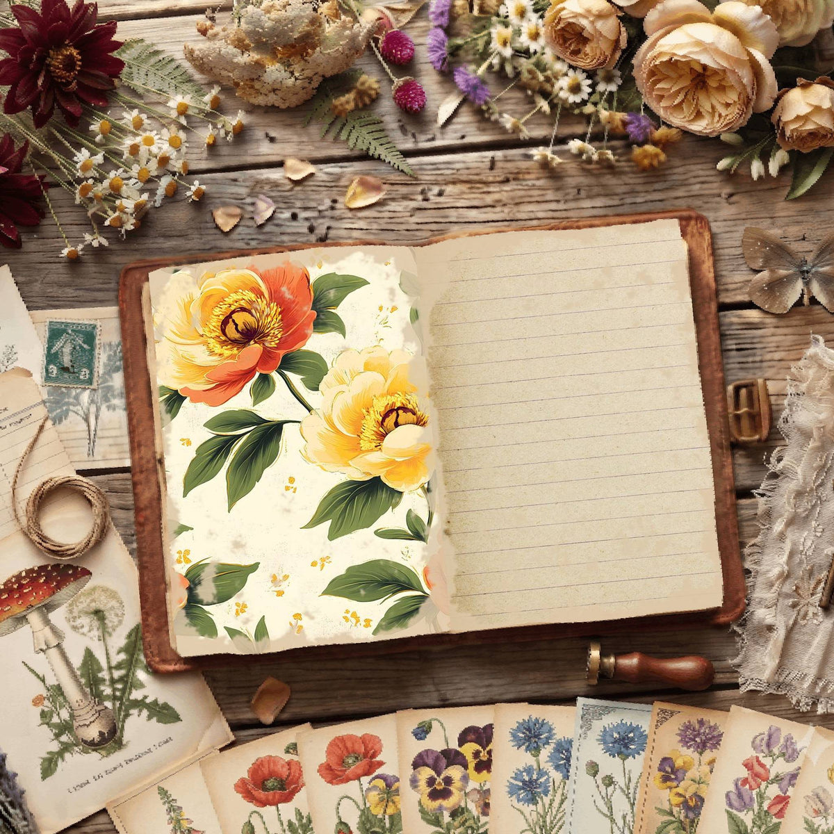 Floral Illustrations Digital Papers