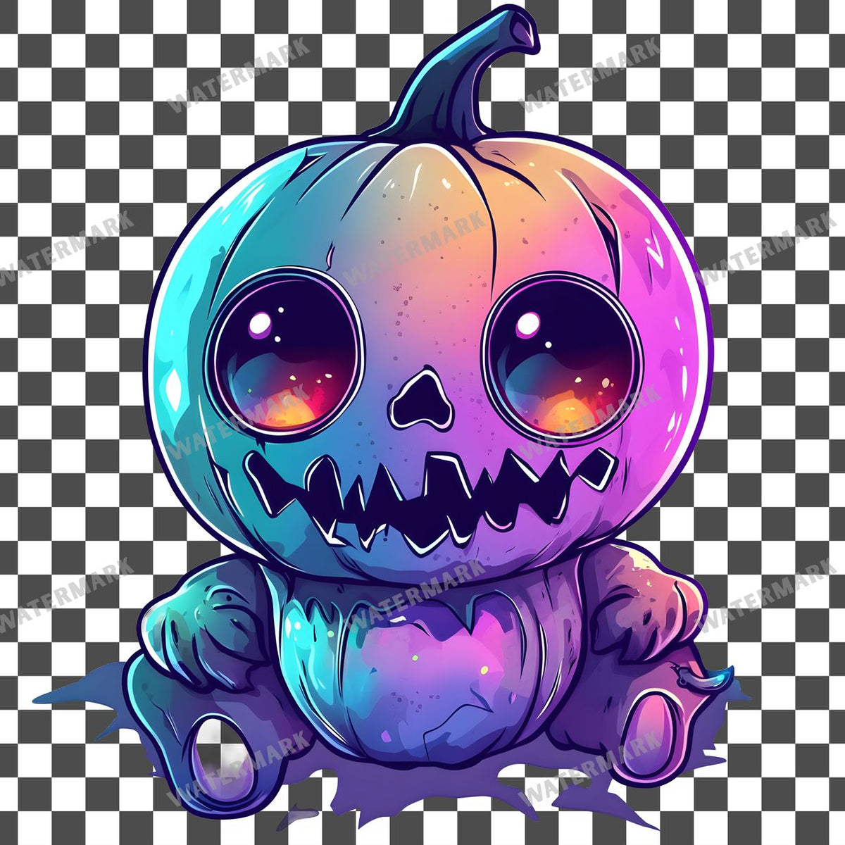 Halloween Kawaii Style Clipart Pngs