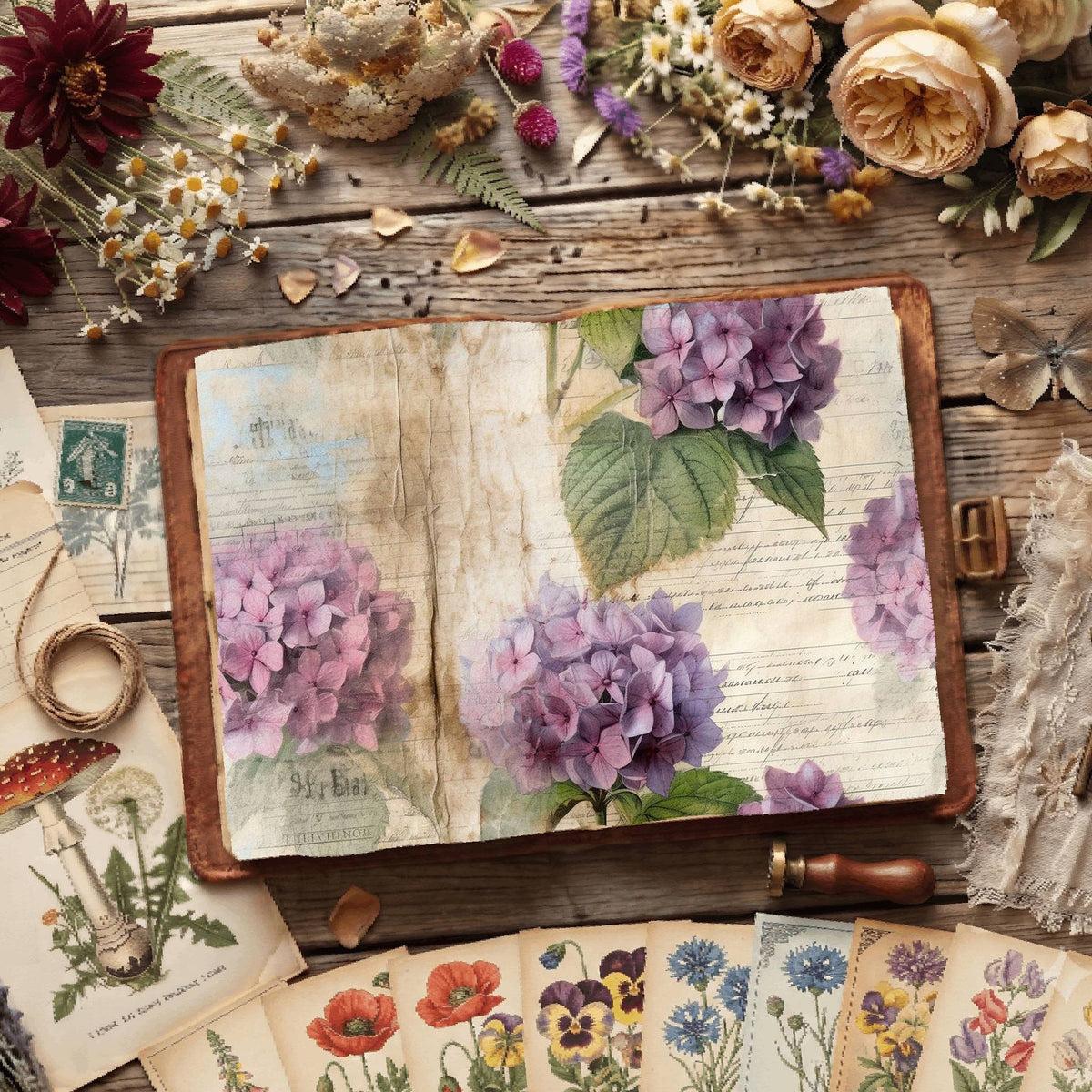 Hydrangea Flower Digital Papers