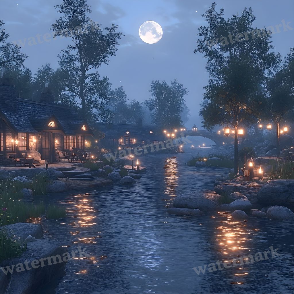 Moonlit Clearing Backdrop Images