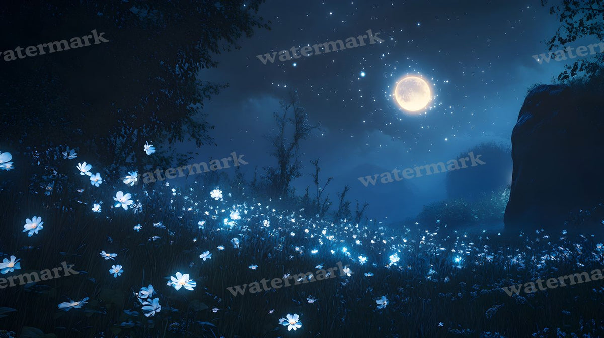 Moonlit Meadow Backdrop Images