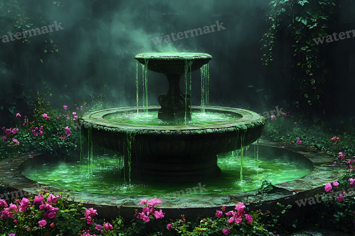 Witchs Eerie Garden Backdrop Images