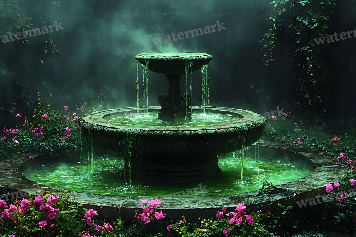Witchs Eerie Garden Backdrop Images